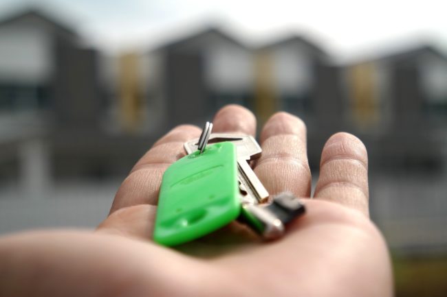 new house keys in hand